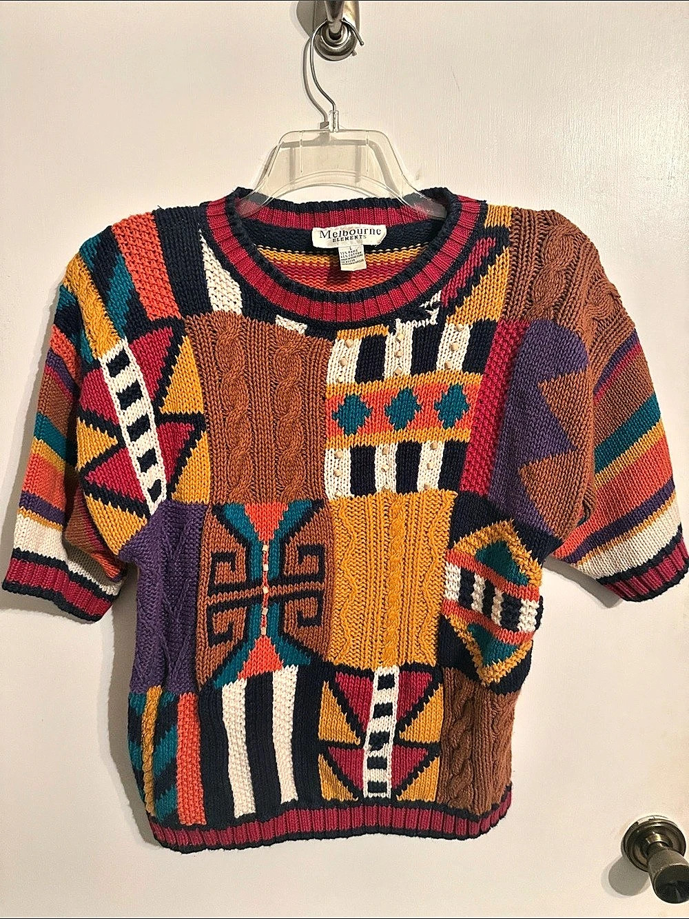 Melbourne Elements Women's Color Block Crewneck Sweater